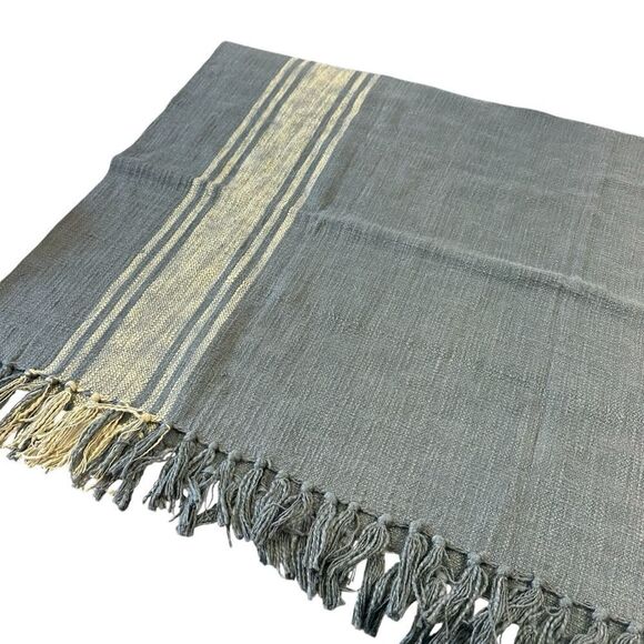 Surya Bramble Charcoal Hand Woven Boho Throw Blanket - Picture 3 of 8
